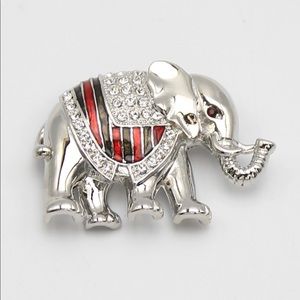 Silver Elephant Lapel Pin